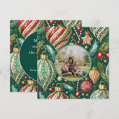 Cartes Pour Fêtes Annuelles Photo d'ornements festifs (Devant / Derrière)