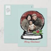 Cartes Pour Fêtes Annuelles Photo du Globe de neige de Noël (Devant / Derrière)