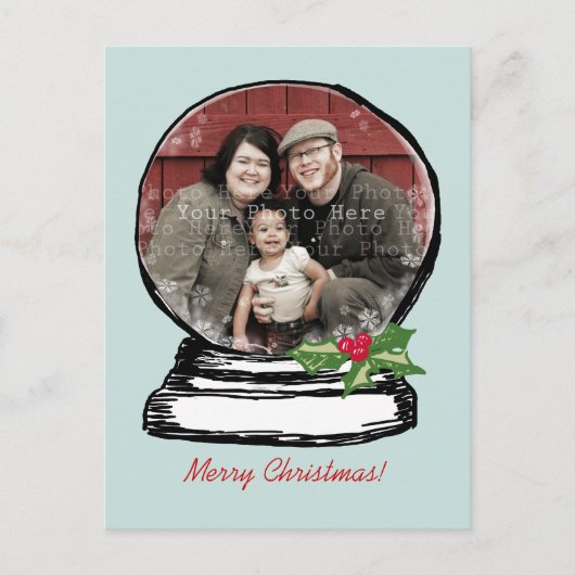 Cartes Pour Fêtes Annuelles Photo du Globe de neige de Noël (Devant)