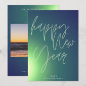 Cartes Pour Fêtes Annuelles Photo du Jour de l'An Gradient (Devant / Derrière)