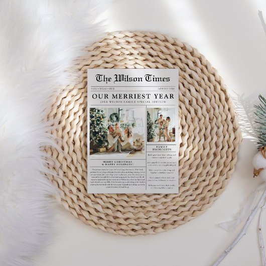 Cartes Pour Fêtes Annuelles Photo du journal Noël unique