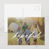 Cartes Pour Fêtes Annuelles Photo du Nouvel An de superposition de script opti (Devant / Derrière)