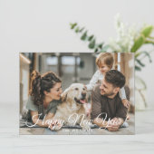 Cartes Pour Fêtes Annuelles Photo du Nouvel An minimal moderne (Debout devant)