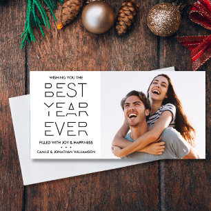 Cartes Pour Fêtes Annuelles Photo du Nouvel An moderne Meilleure année jamais