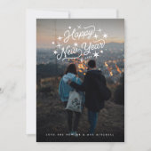 Cartes Pour Fêtes Annuelles Photo du Nouvel An Starry Happy (Devant)