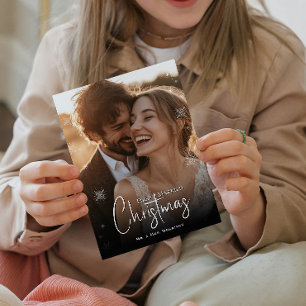 Cartes Pour Fêtes Annuelles Photo du premier Mariage de Noël marié