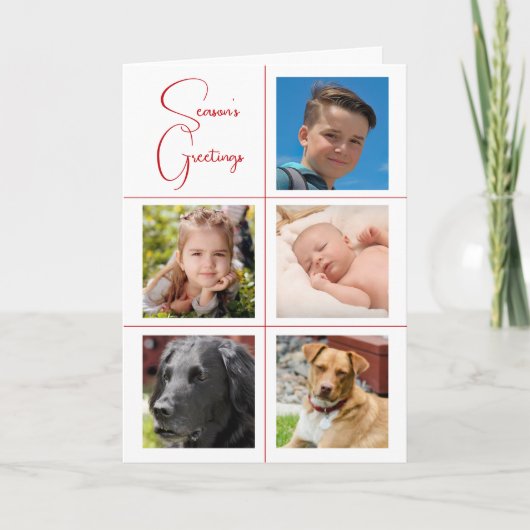 Cartes Pour Fêtes Annuelles Photo du Salutation de la saison cinq (Devant)