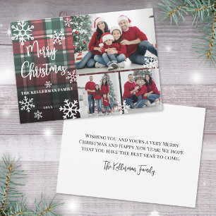 Cartes Pour Fêtes Annuelles Photo du Tartan Rouge de Noël