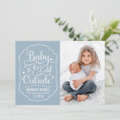 Cartes Pour Fêtes Annuelles Photo Dusty Blue "Baby It's Cold Outside" (Debout devant)