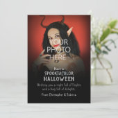 Cartes Pour Fêtes Annuelles Photo éffrayant Change Photo Halloween Salutation (Debout devant)