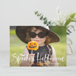 Cartes Pour Fêtes Annuelles Photo éffrayant Halloween Brush blanc