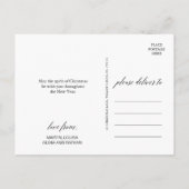 Cartes Pour Fêtes Annuelles Photo élégant de Noël en calligraphie sombre (Dos)