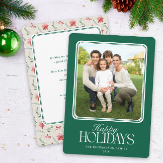 Cartes Pour Fêtes Annuelles Photo Élégant de Vacances Joyeuses avec Écriture M