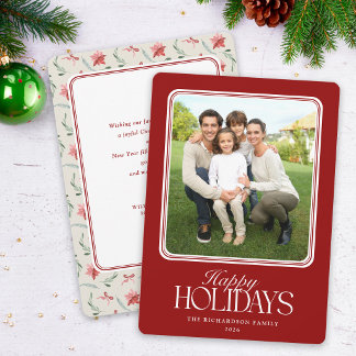 Cartes Pour Fêtes Annuelles Photo Élégant de Vacances Joyeuses avec Écriture M
