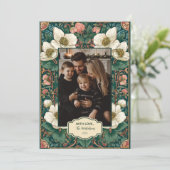 Cartes Pour Fêtes Annuelles Photo Elégant hiver floral Noël (Debout devant)