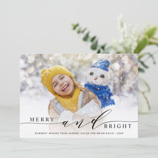 Cartes Pour Fêtes Annuelles Photo élégant joyeux et lumineux (Debout devant)