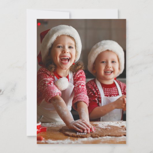 Cartes Pour Fêtes Annuelles Photo élégant joyeux et lumineux en écriture rouge (Dos)