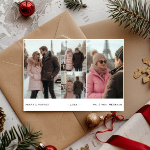 Cartes Pour Fêtes Annuelles Photo élégante mariée Joyeux et marié Noël