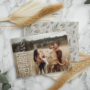 Cartes Pour Fêtes Annuelles Photo élégante moderne minimale botanique naturell