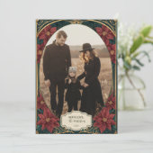 Cartes Pour Fêtes Annuelles Photo Emerald Baroque Christmas (Debout devant)