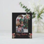 Cartes Pour Fêtes Annuelles Photo en arc Joyeux Noël Noir (Debout devant)