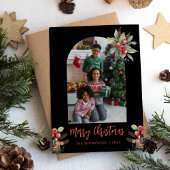 Cartes Pour Fêtes Annuelles Photo en arc Joyeux Noël Noir