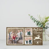 Cartes Pour Fêtes Annuelles Photo en bois rustique espagnole de Navidad de (Debout devant)