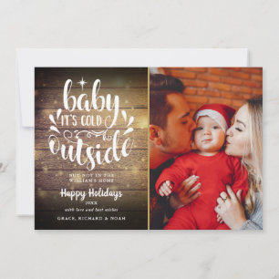 Cartes Pour Fêtes Annuelles Photo en bois rustique pour Noël