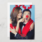 Cartes Pour Fêtes Annuelles Photo en couple Joyeux Noël avec texte arrière per (Devant / Derrière)
