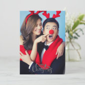 Cartes Pour Fêtes Annuelles Photo en couple Joyeux Noël avec texte arrière per (Debout devant)