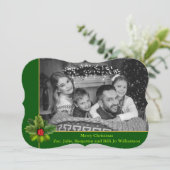 Cartes Pour Fêtes Annuelles Photo en noir et blanc de la photo Holly Frame Fan (Debout devant)