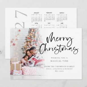 Cartes Pour Fêtes Annuelles Photo en surimpression Calendrier 2027 Joyeux Noël