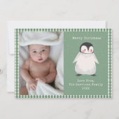 Cartes Pour Fêtes Annuelles Photo En vichy Vert Simple Famille (Devant)