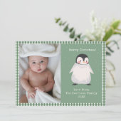 Cartes Pour Fêtes Annuelles Photo En vichy Vert Simple Famille (Debout devant)