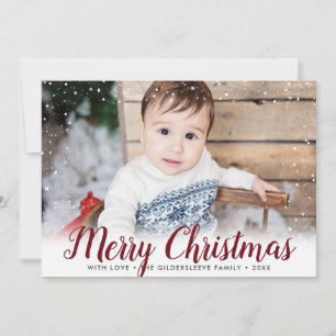Cartes Pour Fêtes Annuelles Photo encadré de Noël enneigé Joyeux