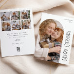 Cartes Pour Fêtes Annuelles Photo et collage minimal de l'arc de Noël Joyeux<br><div class="desc">Créez votre propre Carte Joyeuse de Noël avec ce design minimaliste. Doté d'une photo en arc de cercle branchée sur le devant avec le texte 'MERRY CHRISTMAS',  nom et date. Au verso,  vous pouvez télécharger 6 autres photos de votre choix,  ajouter un message festif et nom/s.</div>