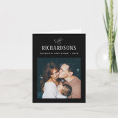 Cartes Pour Fêtes Annuelles Photo et nom de famille élégant | BONNES FÊTES (Devant)