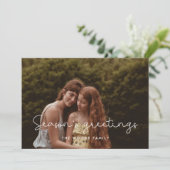 Cartes Pour Fêtes Annuelles Photo Famille des Bonnes Fêtes mignonnes (Debout devant)