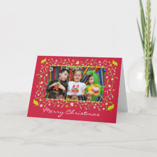 Cartes Pour Fêtes Annuelles Photo famille noël mistletoe étoiles pertridge