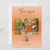 Cartes Pour Fêtes Annuelles Photo Famille Orange Transparence Thanksgiving (Devant)