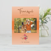 Cartes Pour Fêtes Annuelles Photo Famille Orange Transparence Thanksgiving (Debout devant)