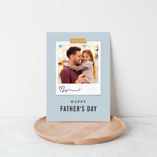 Cartes Pour Fêtes Annuelles Photo Fête des pères bleue, simple et moderne