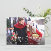 Cartes Pour Fêtes Annuelles PHOTO Fêtes Joyeuses Moderne Salutation de Noël (Debout devant)