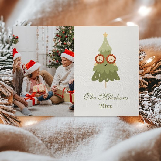 Cartes Pour Fêtes Annuelles Photo FGroovy Retro Bow Christmas