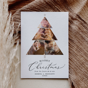 Cartes Pour Fêtes Annuelles Photo Fiançailles d'arbre de Noël de mariée délica