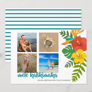 Cartes Pour Fêtes Annuelles Photo Fleur Mele Kalikimaka Personnalisée