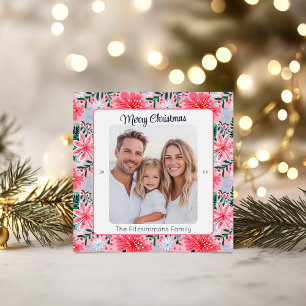 Cartes Pour Fêtes Annuelles Photo floral de Noël rose tropical
