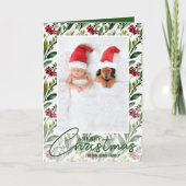 Cartes Pour Fêtes Annuelles Photo florale de Noël pliée (Devant)