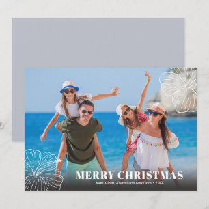 Cartes Pour Fêtes Annuelles Photo florale Hawaiienne tropicale blanche