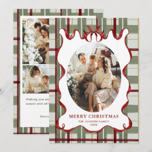 Cartes Pour Fêtes Annuelles Photo funky vintage Noël Coquette5 Nœud Rouge
